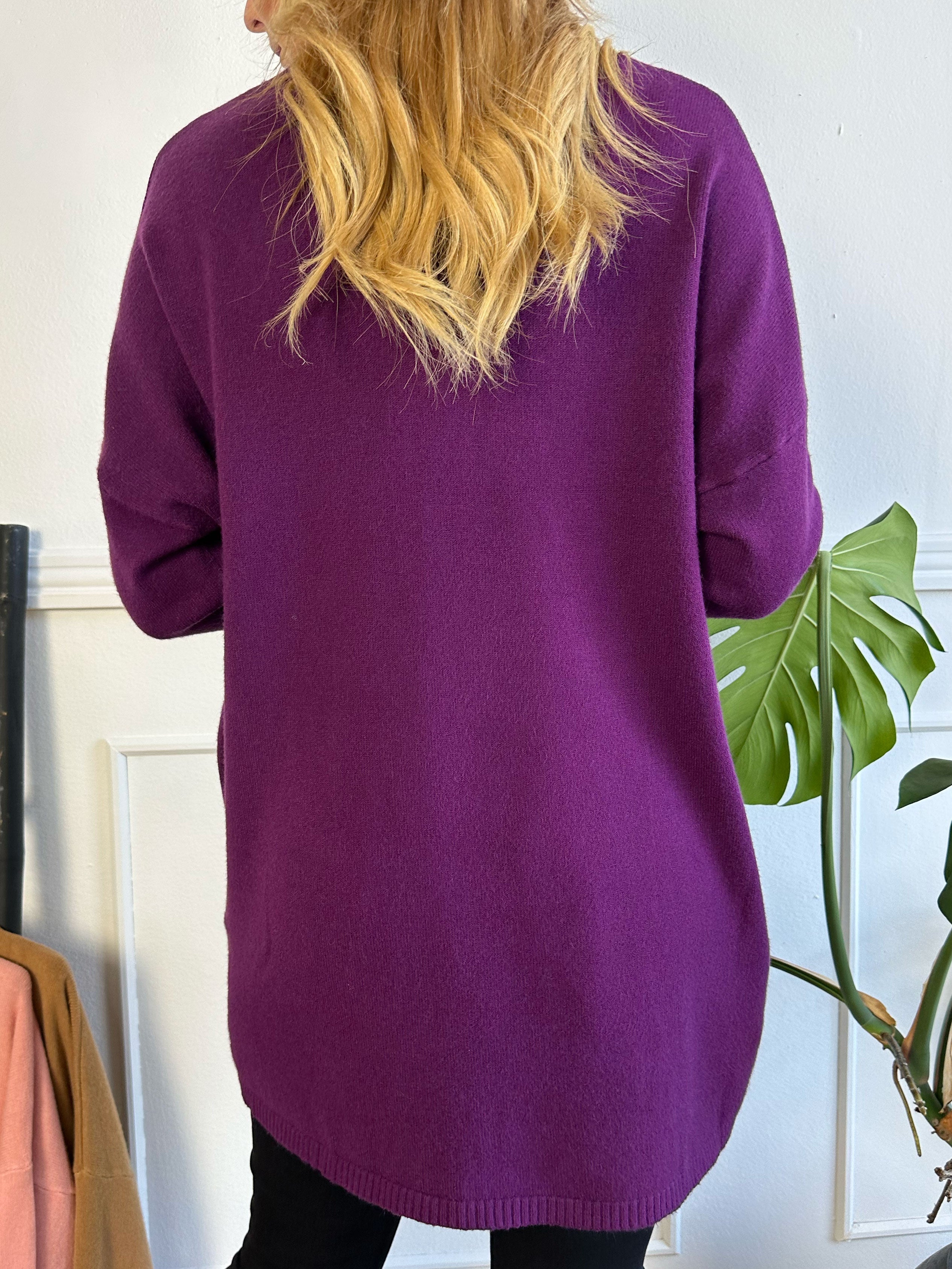 Amora - Lang blød strikbluse